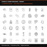 42 linework designs each with a shaded reference