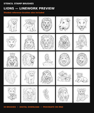 Lions linework brush preview
