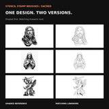 Examples of Sacred shaded stamps and matching linework